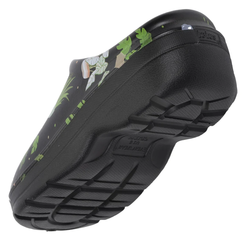 Sabots de jardin Femme Noir Plante