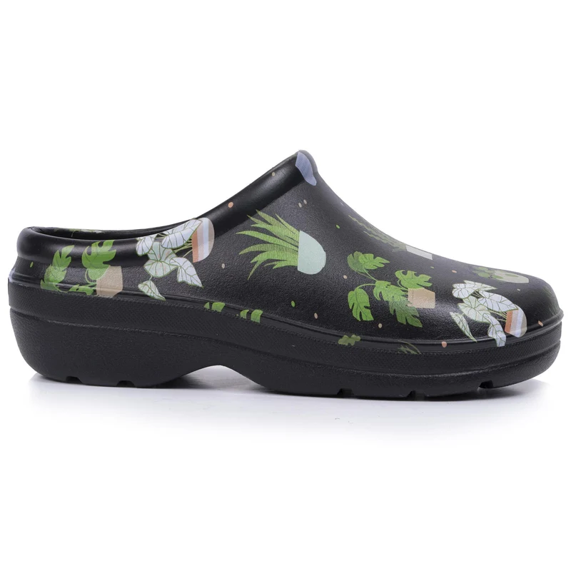 Sabots de jardin Femme Noir Plante