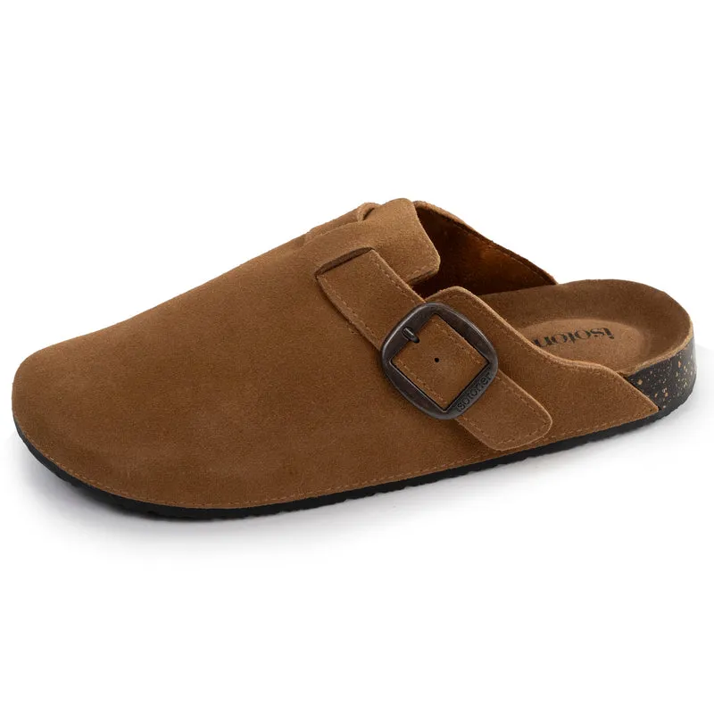 Mules Sabots Femme cuir Camel