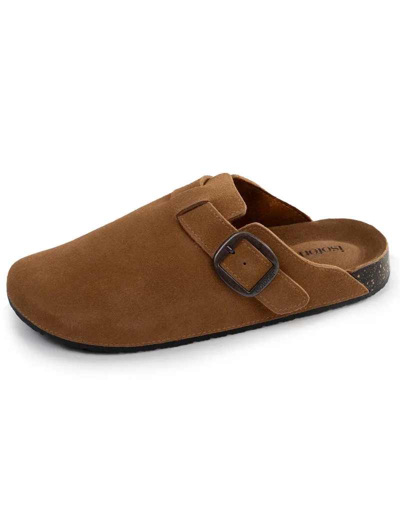 Mules Sabots Femme cuir Camel
