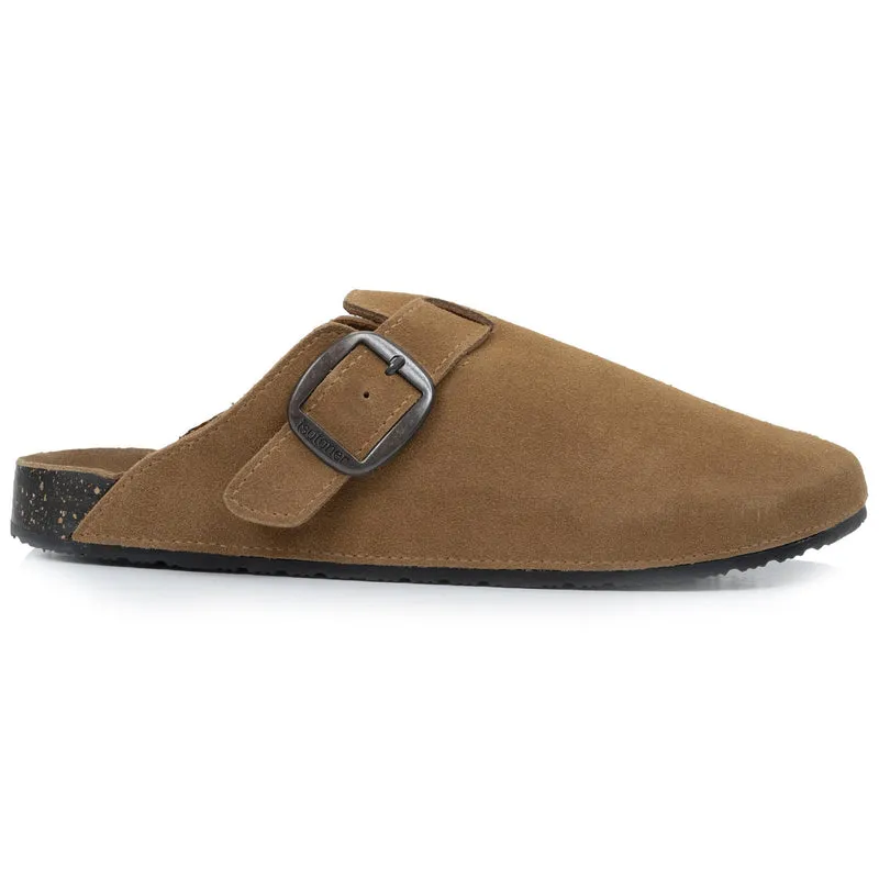 Mules Sabots Femme cuir Camel