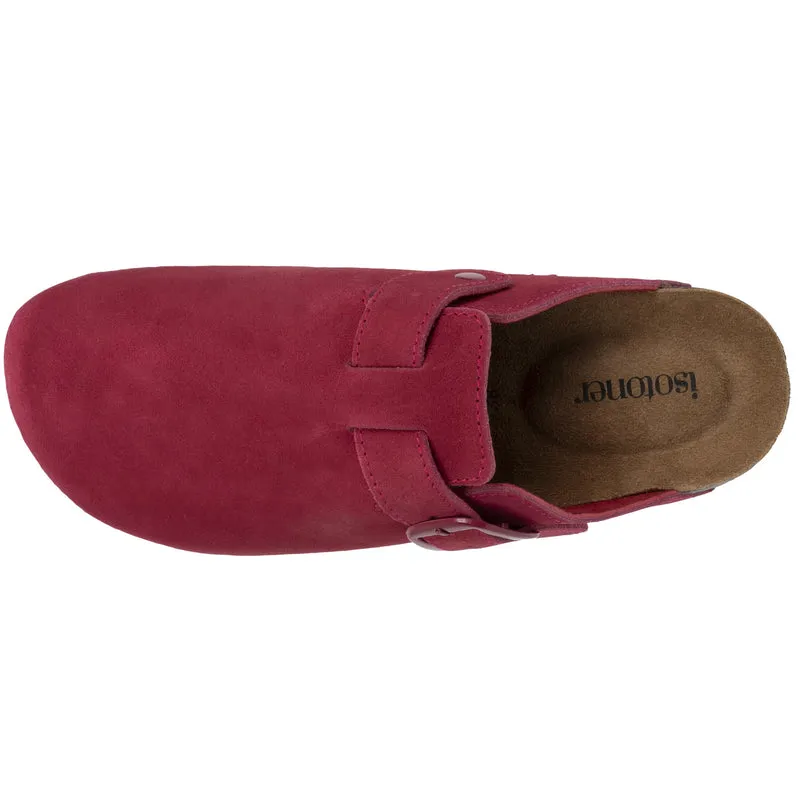 Mules Sabots Femme cuir Framboise