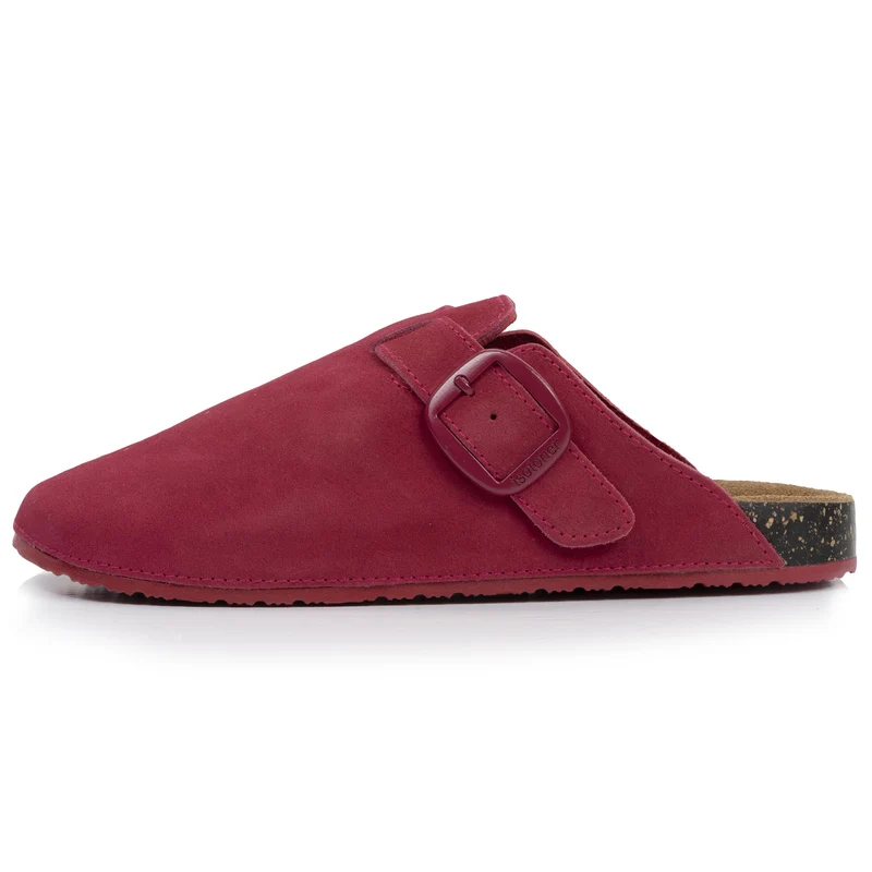 Mules Sabots Femme cuir Framboise