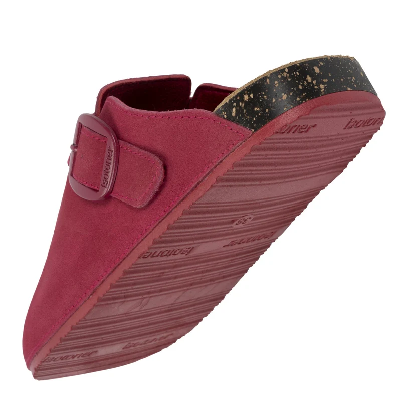 Mules Sabots Femme cuir Framboise
