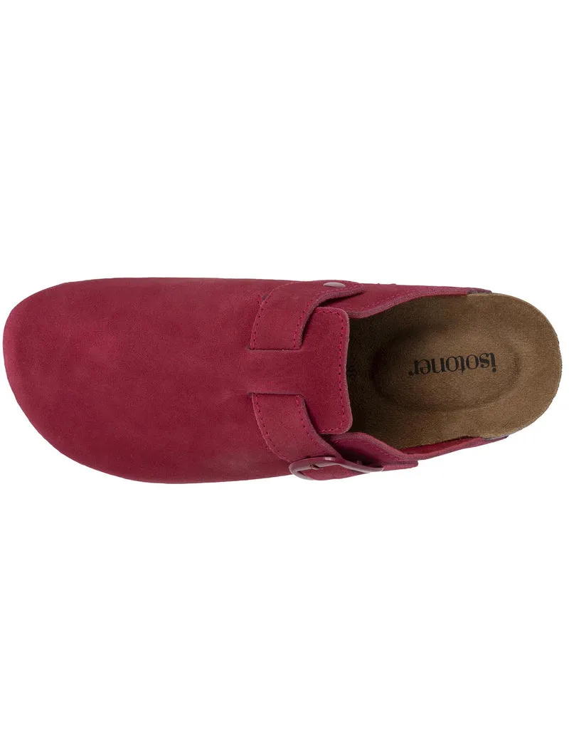 Mules Sabots Femme cuir Framboise