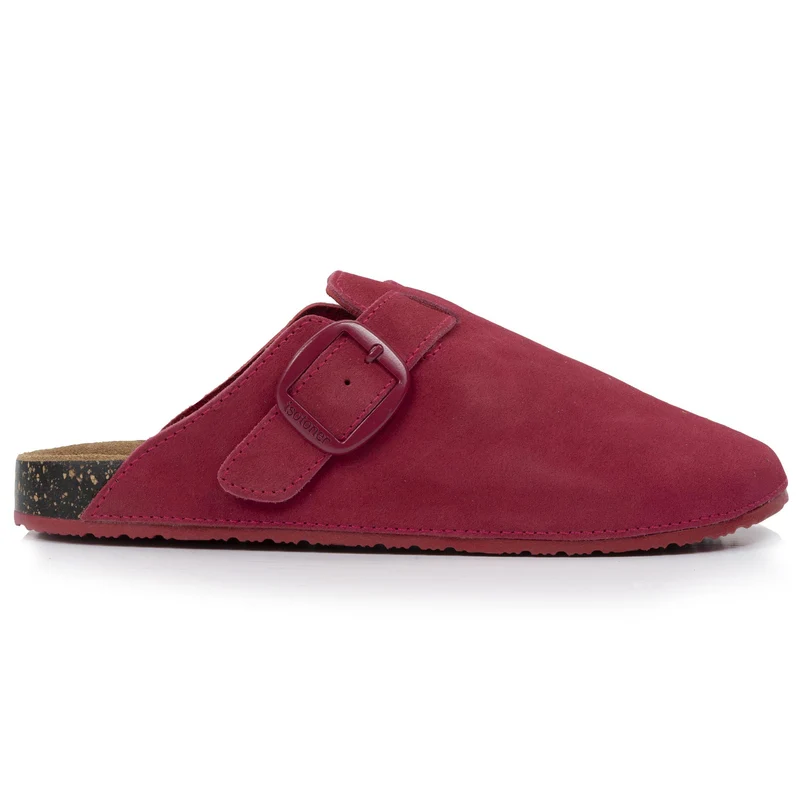 Mules Sabots Femme cuir Framboise