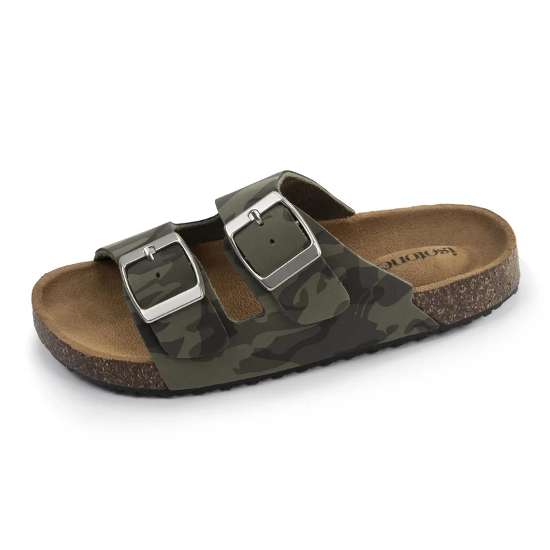 Mules sandales Enfant double bride Camo
