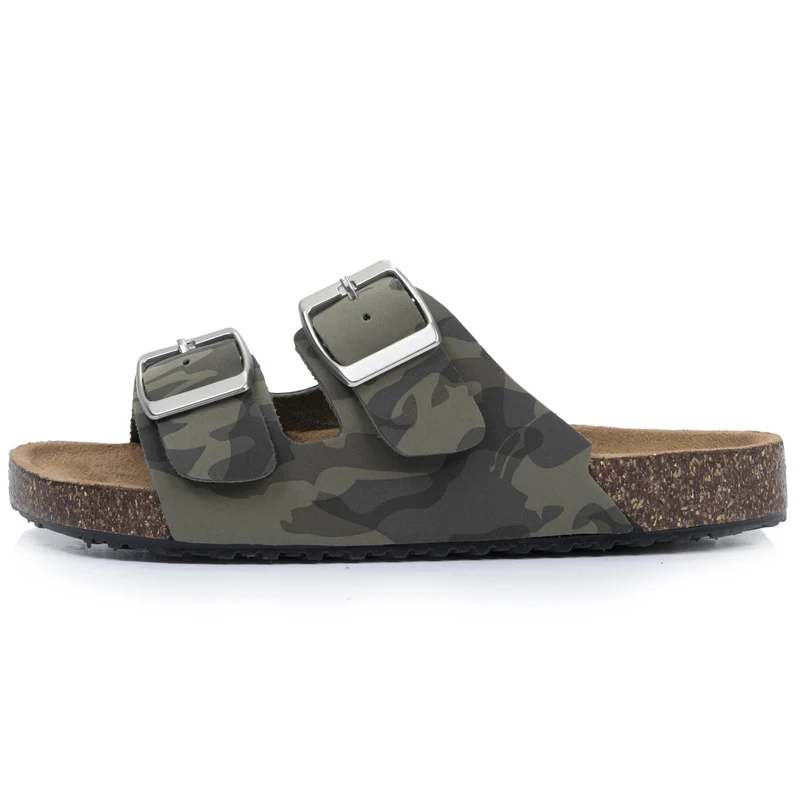 Mules sandales Enfant double bride Camo