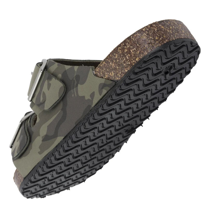 Mules sandales Enfant double bride Camo