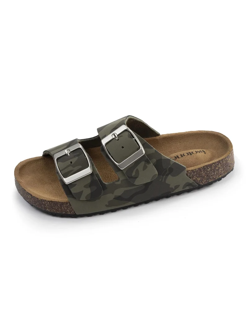Mules sandales Enfant double bride Camo