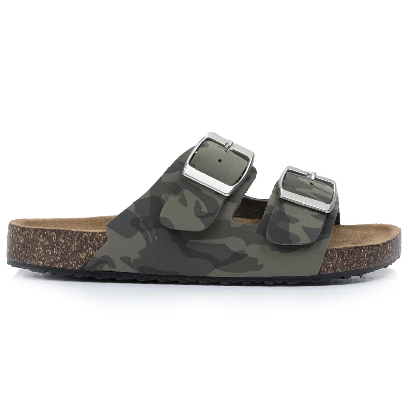 Mules sandales Enfant double bride Camo