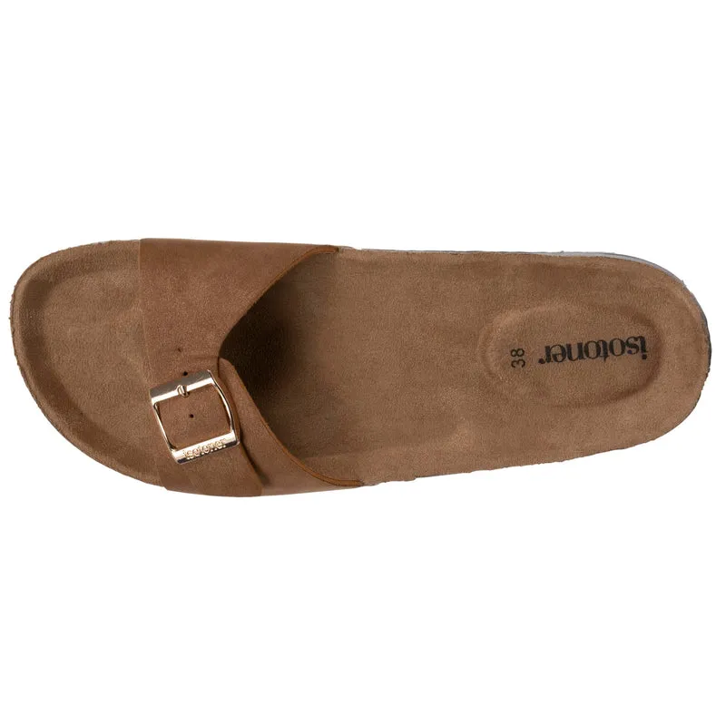 Mules Sandales Femme simple bride Camel
