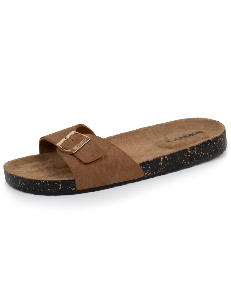 Mules Sandales Femme simple bride Camel
