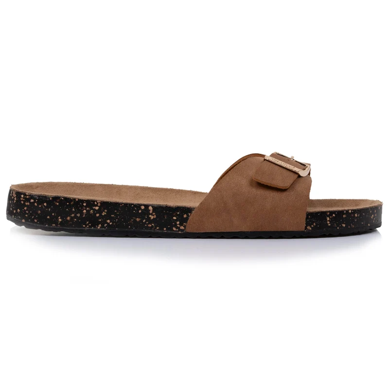Mules Sandales Femme simple bride Camel