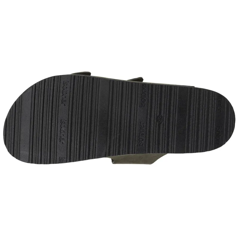 Mules sandales Homme double bride Kaki