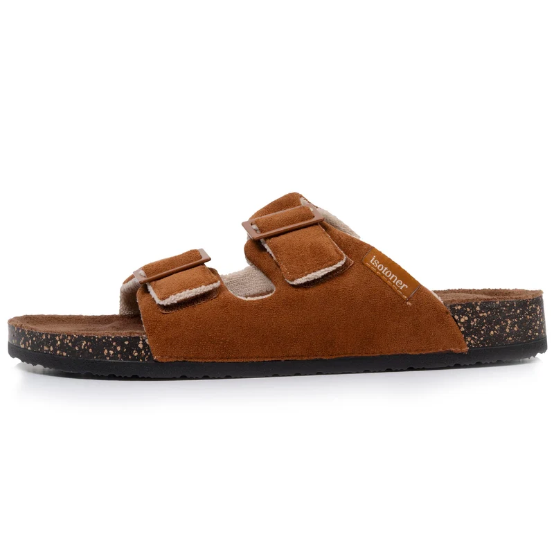 Chaussons sandales Homme confort Camel