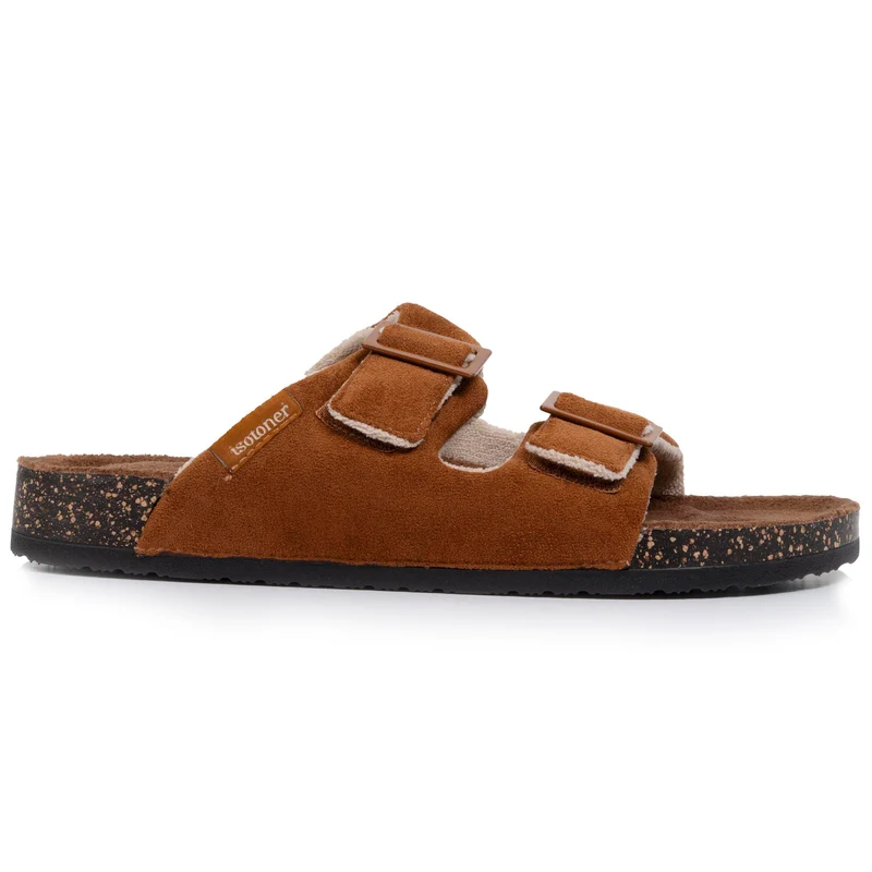 Chaussons sandales Homme confort Camel