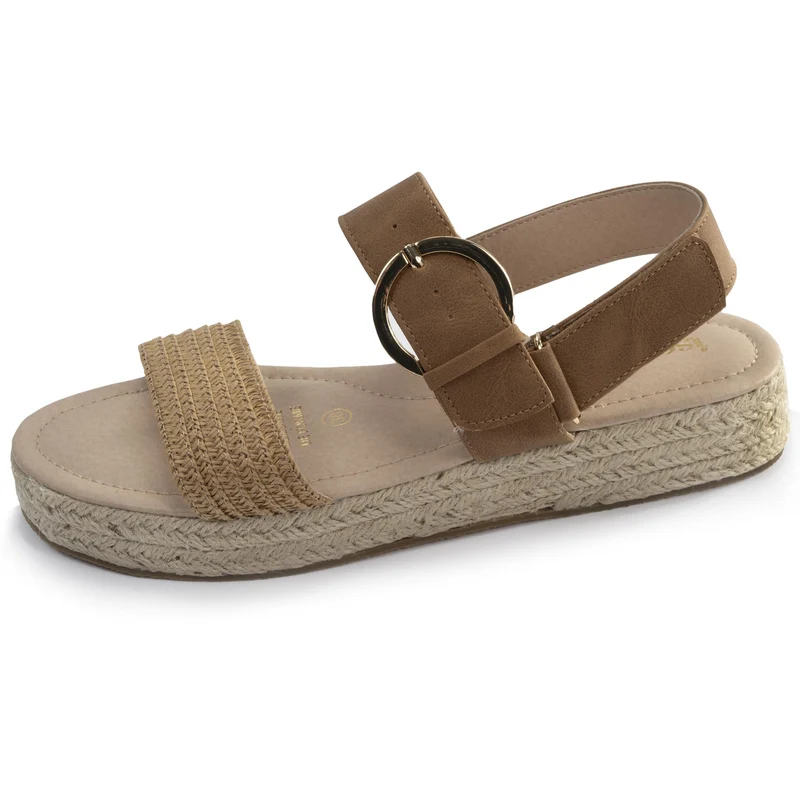 Sandales Femme cordeTressées Camel