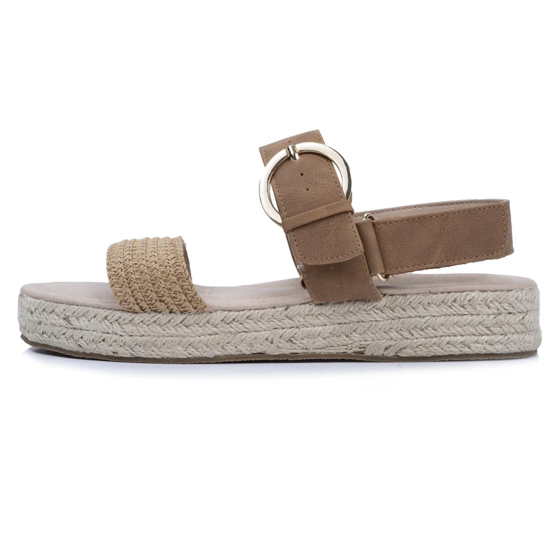 Sandales Femme cordeTressées Camel