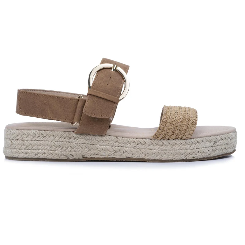 Sandales Femme cordeTressées Camel