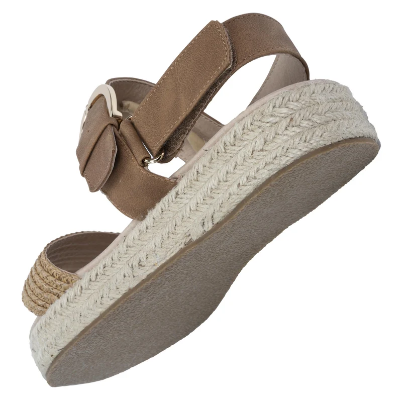 Sandales Femme cordeTressées Camel