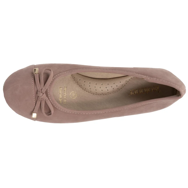 Ballerines Femme corde compensé Rose poudré