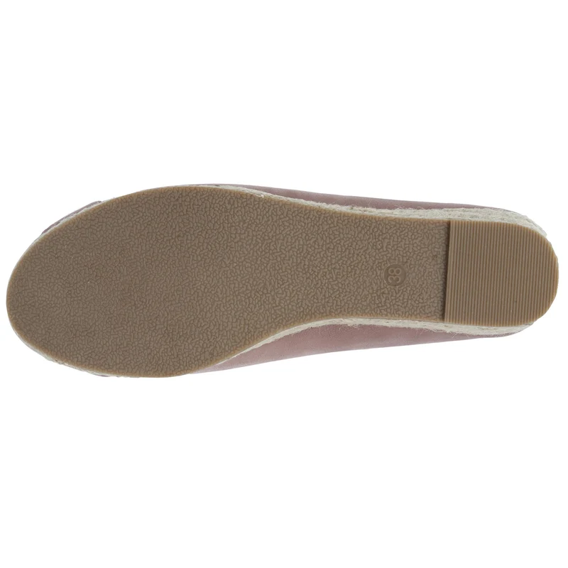 Ballerines Femme corde compensé Rose poudré