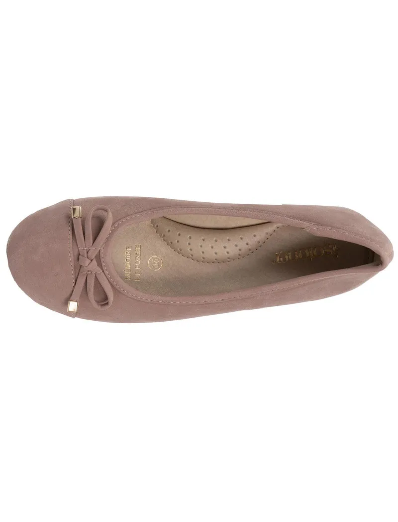 Ballerines Femme corde compensé Rose poudré
