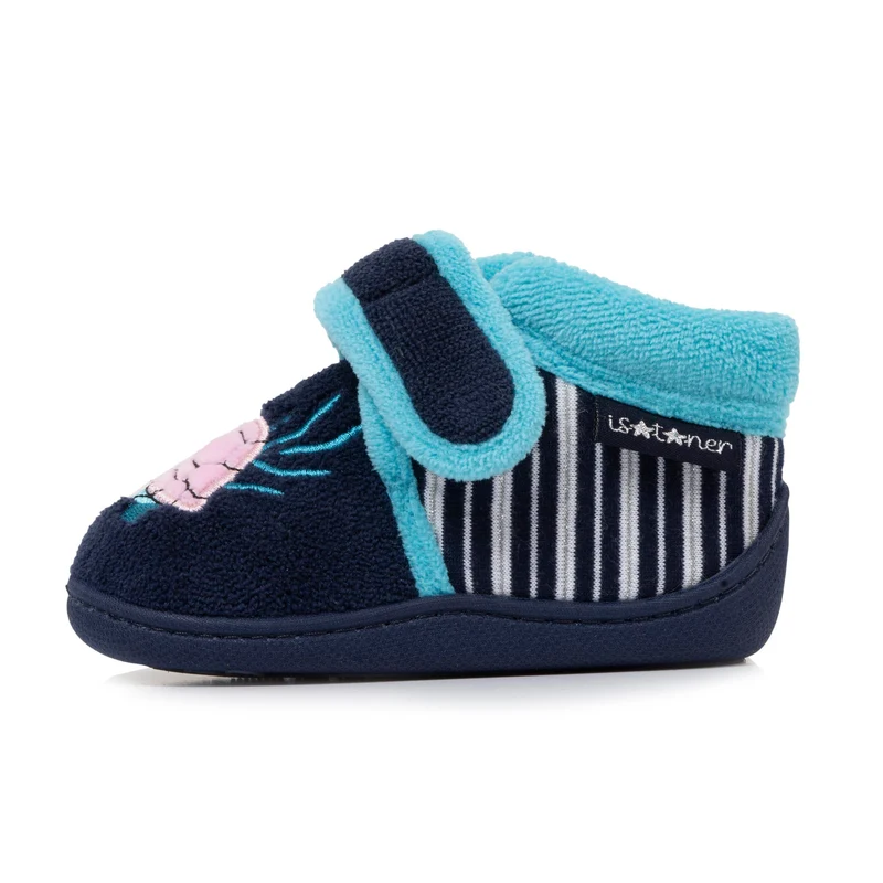 Chaussons bottillons scratch Enfant Marine