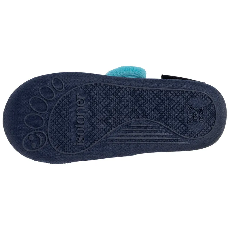 Chaussons bottillons scratch Enfant Marine