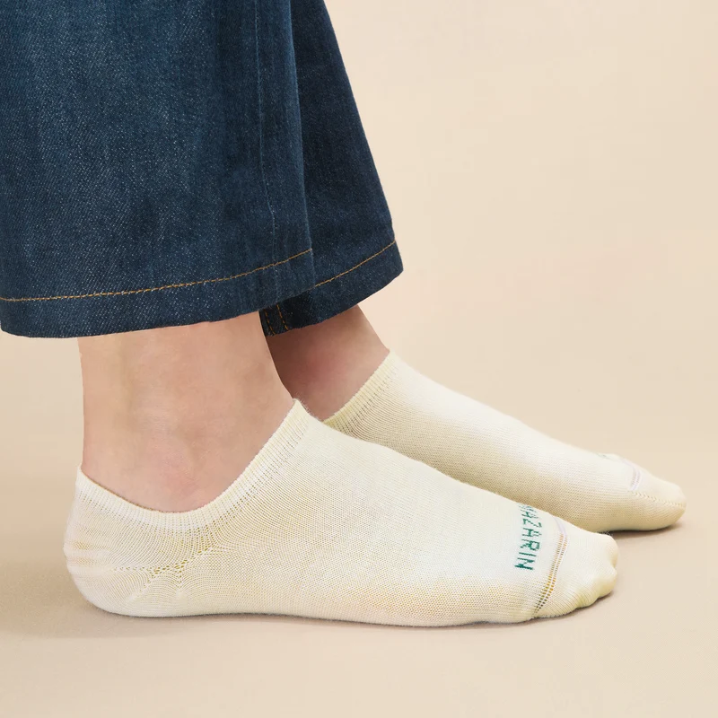 Chaussettes invisibles | Blanc cassé - Baskets - Laine