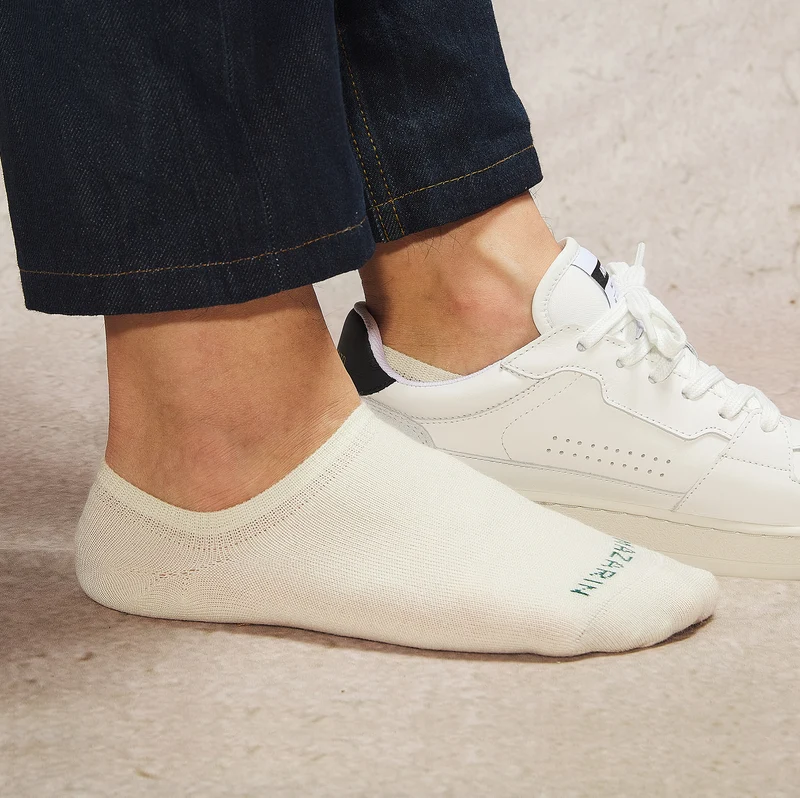 Chaussettes invisibles | Blanc cassé - Baskets - Laine