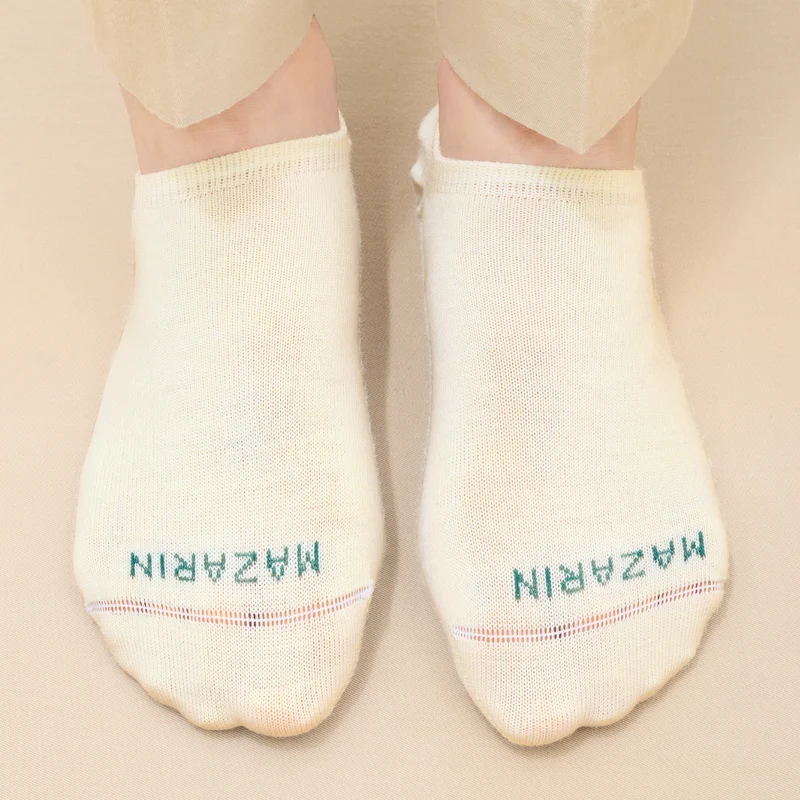 Chaussettes invisibles | Blanc cassé - Baskets - Laine