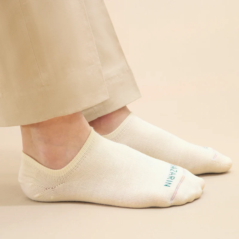 Chaussettes invisibles | Blanc cassé - Baskets - Laine