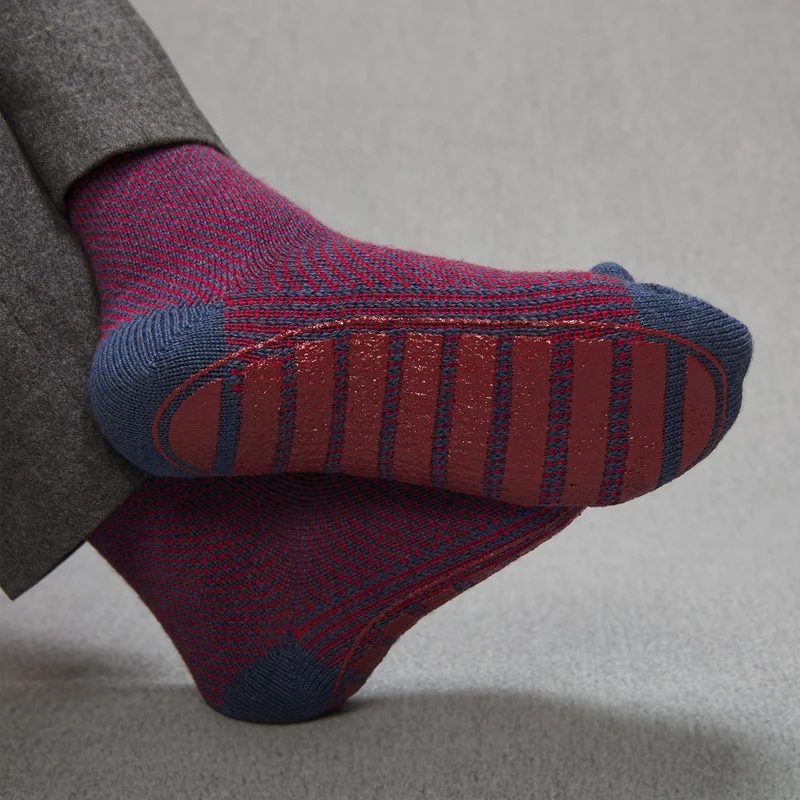 Chaussettes | Chaussettes d'intérieur Bleu & Rouge - Laine
