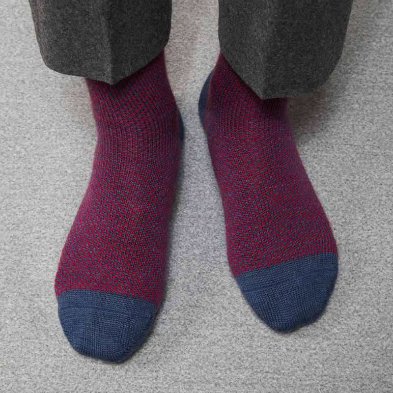 Chaussettes | Chaussettes d'intérieur Bleu & Rouge - Laine
