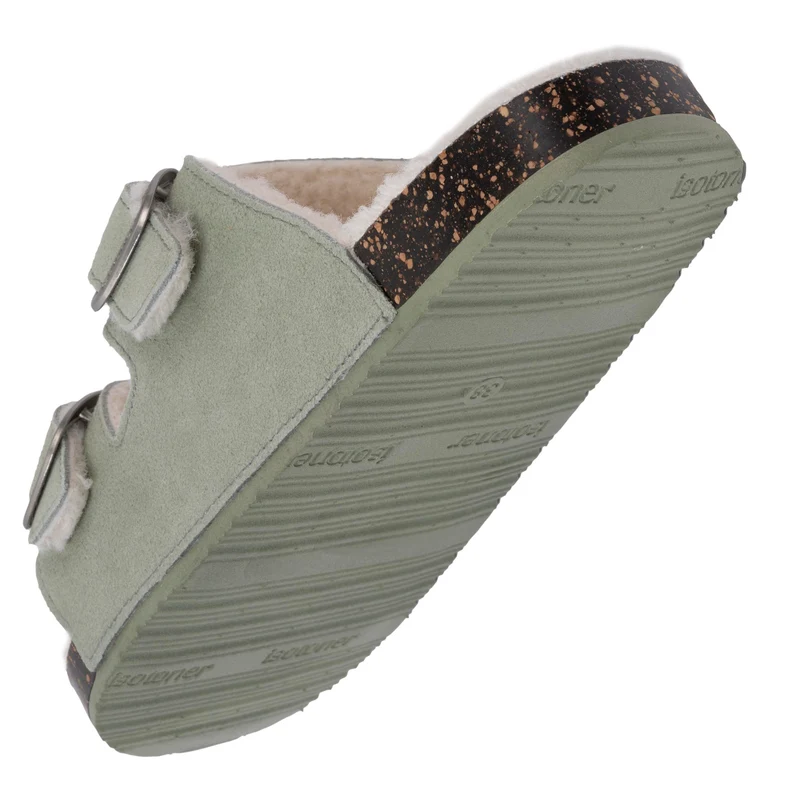 Chaussons sandales Femme Sherpa Vert d'eau