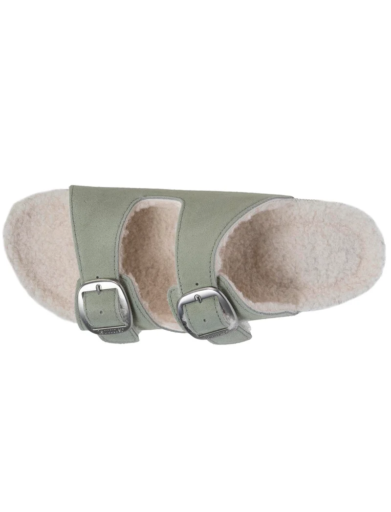 Chaussons sandales Femme Sherpa Vert d'eau