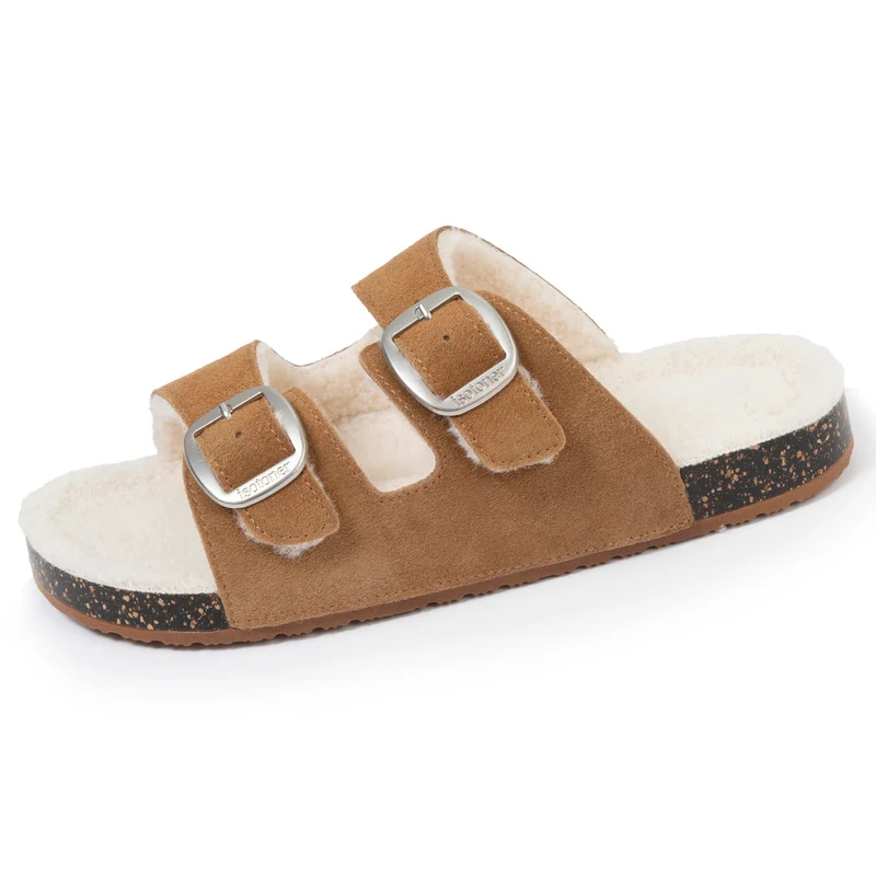 Chaussons sandales Femme Sherpa Camel