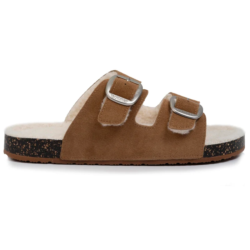 Chaussons sandales Femme Sherpa Camel