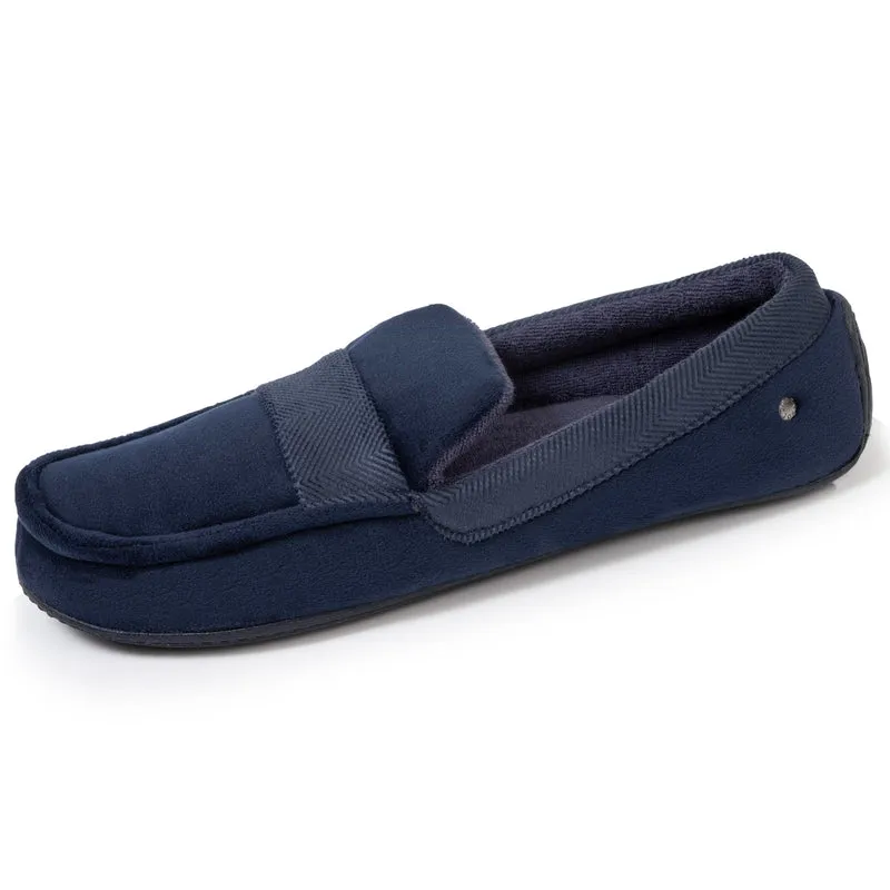 Chaussons mocassins Homme Marine chevrons