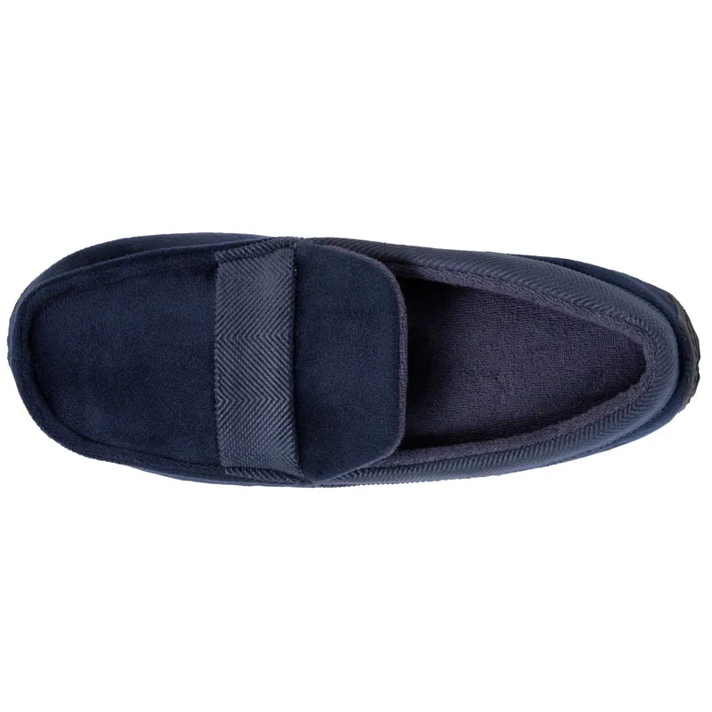 Chaussons mocassins Homme Marine chevrons