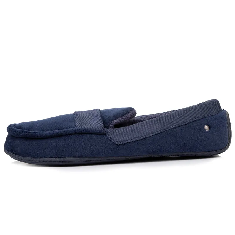 Chaussons mocassins Homme Marine chevrons
