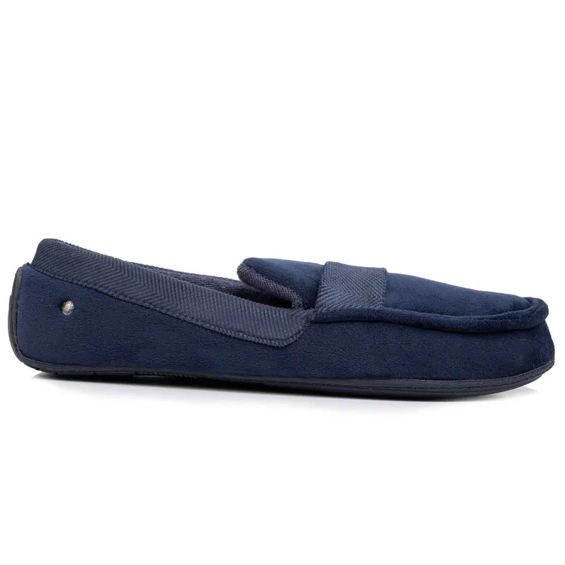 Chaussons mocassins Homme Marine chevrons