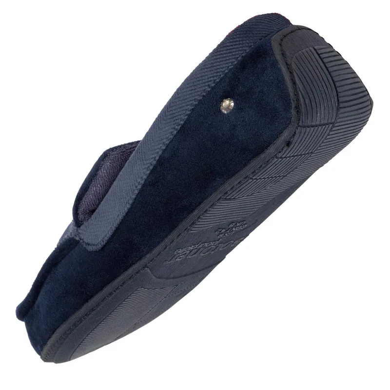 Chaussons mocassins Homme Marine chevrons