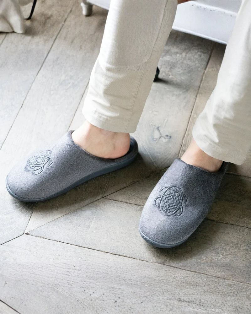 Chaussons mules Homme Gris chiné