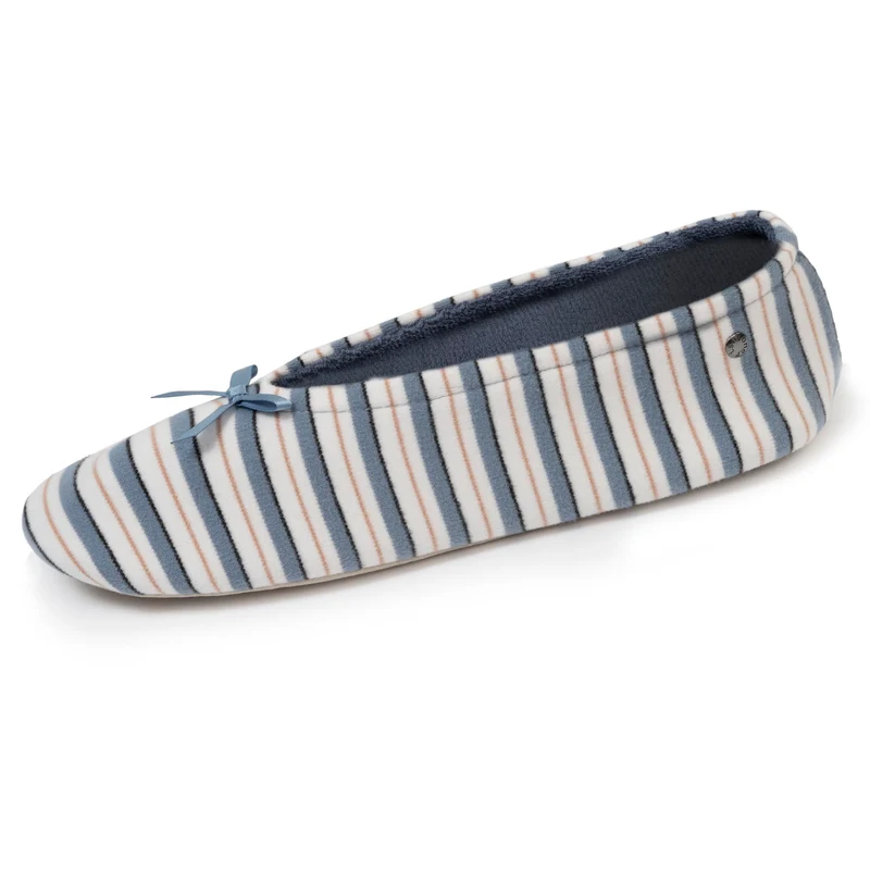 Chaussons ballerines grand nœud Femme Rayure