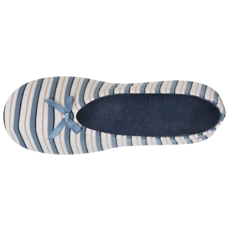 Chaussons ballerines grand nœud Femme Rayure
