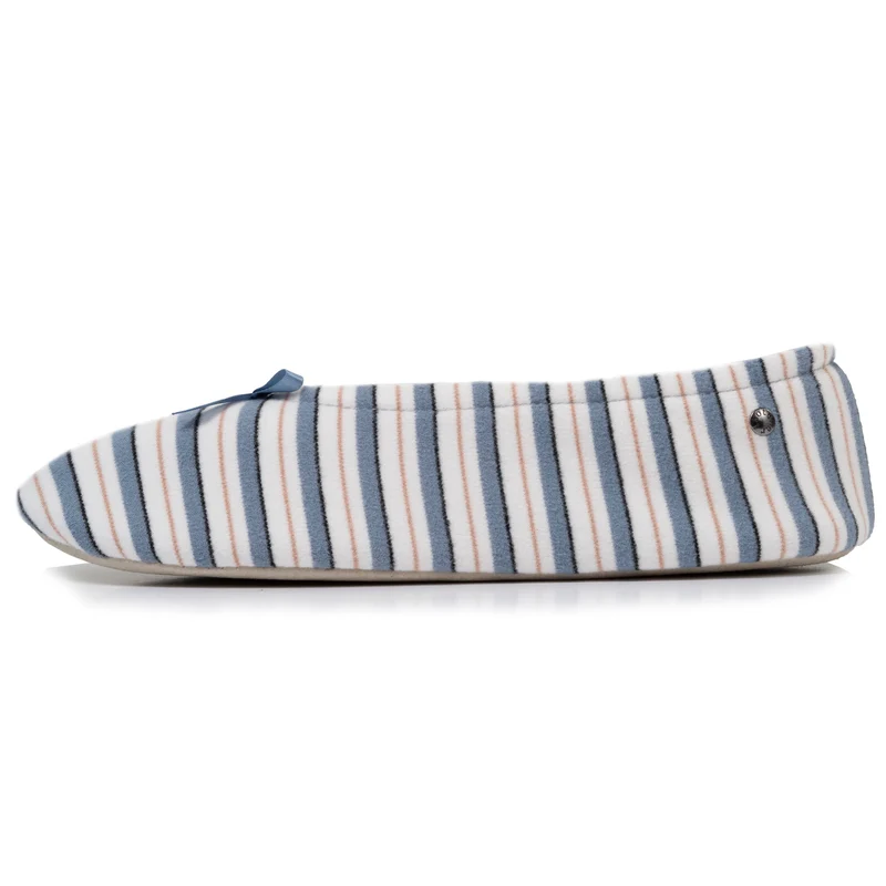 Chaussons ballerines grand nœud Femme Rayure