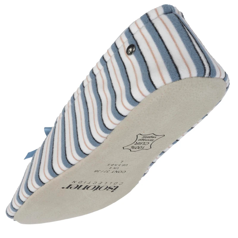 Chaussons ballerines grand nœud Femme Rayure